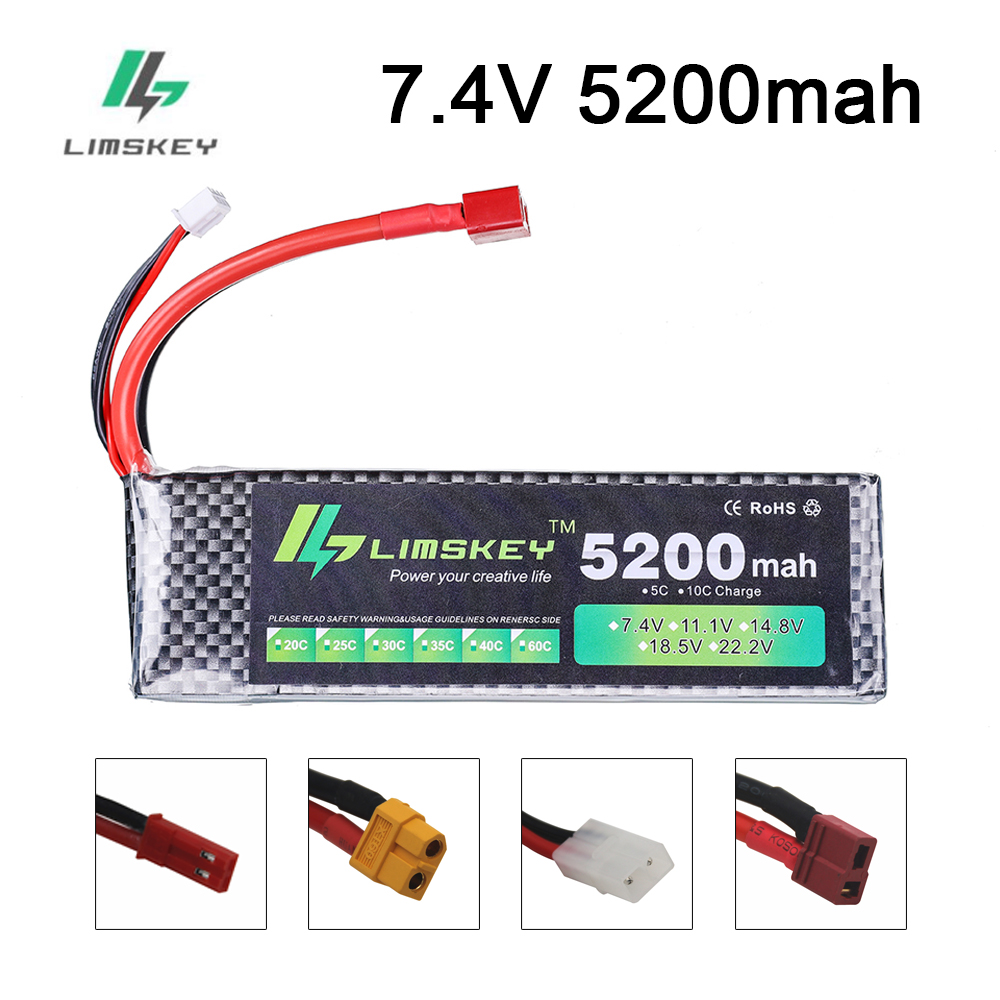 Rc Hobby Drone - リムスキーパワーバッテリー 7.4V 5200mAh バッテリー 30C RCおもちゃ用バッテリー