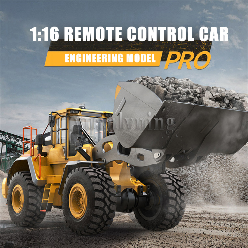 Rc Excavator Hobby - 1/16電動リモコンローダーフルメタルRC掘削機合金エンジニアリングモデルカーおもちゃ子供向けギフト