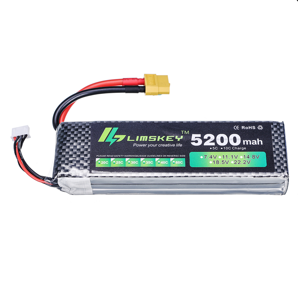 リムスキーパワーバッテリー 7.4V 5200mAh バッテ - Rc Hobby Drone のレビューと価格