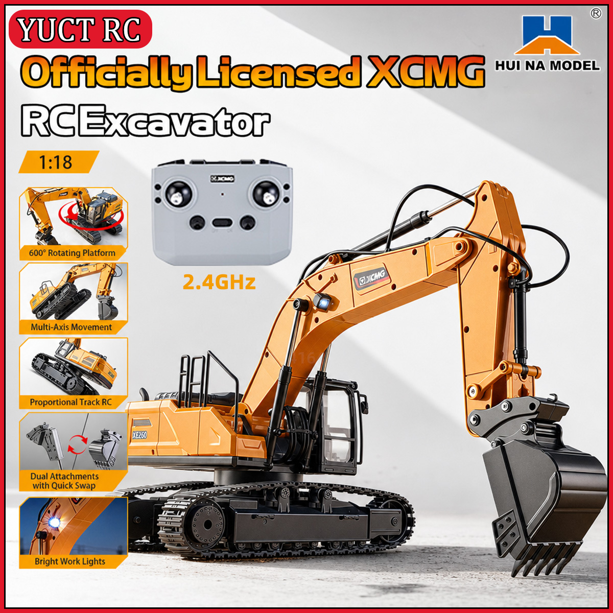 HUINA XCMG XE260 1/18スケール RCショ - Rc Excavator Hobby のレビューと価格