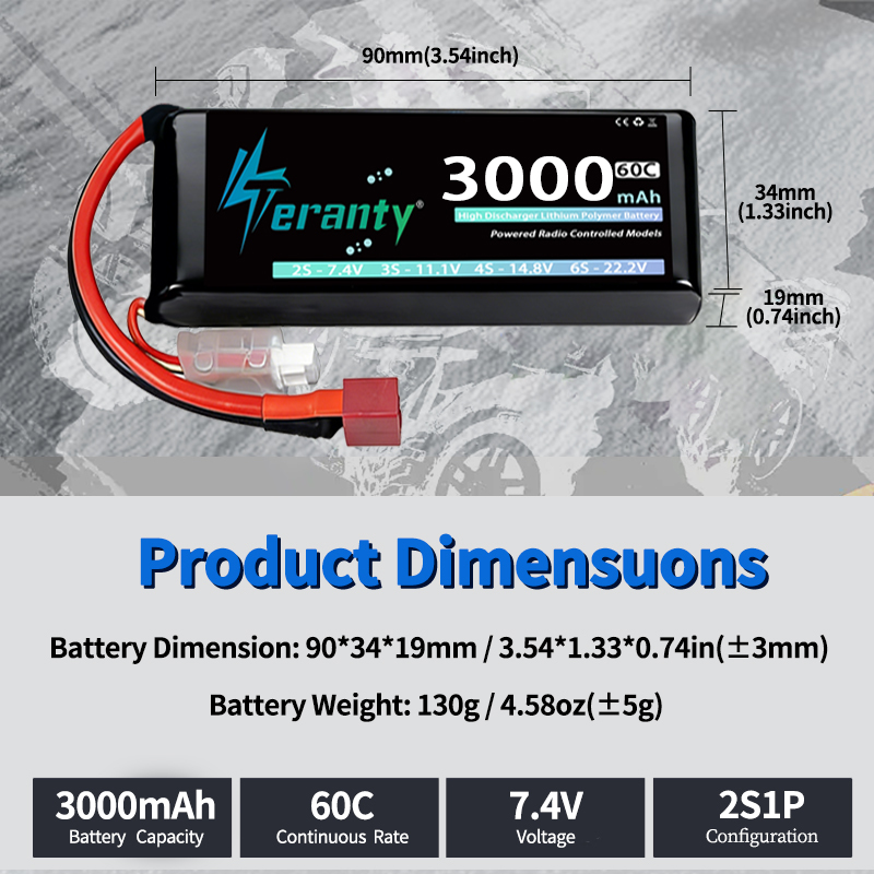 TERANTY 2S 3000mAhリポバッテリー 7.4V - Rc Hobby Drone のレビューと価格