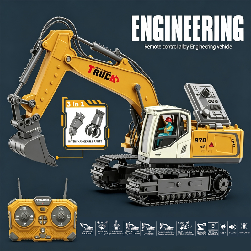 17/19 CH リモコン式掘削機 3 in 1 合金バケッ - Rc Excavator Hobby のレビューと価格