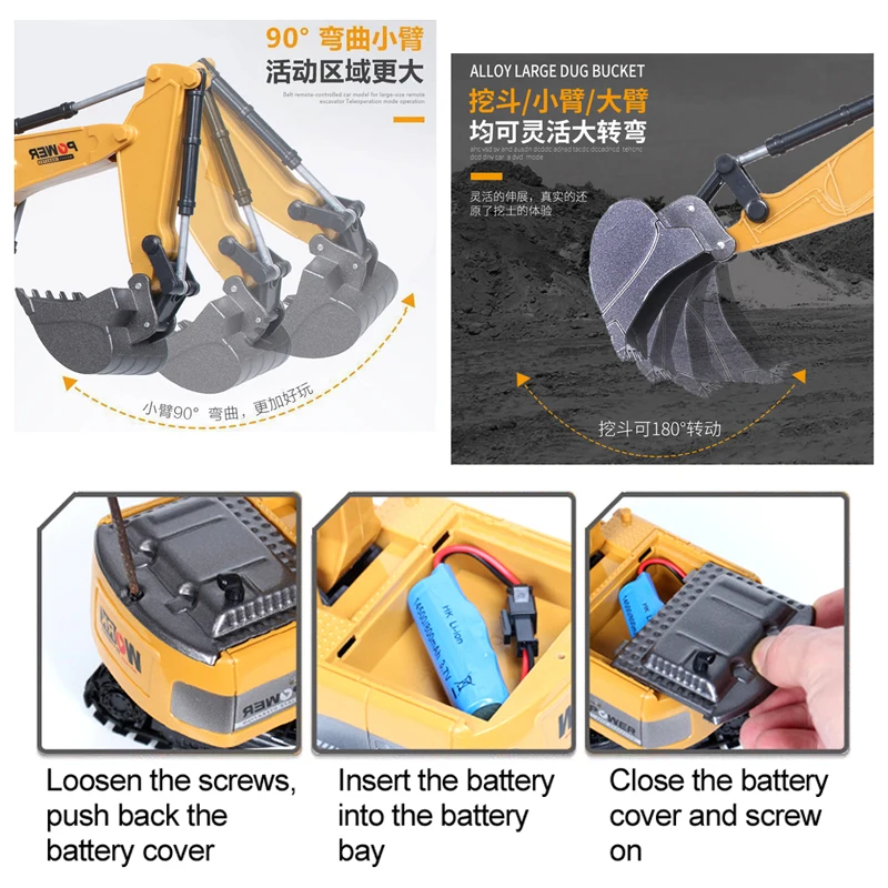 RC掘削機 2.4Ghz 6チャンネル 1/24 RCエンジ - Rc Excavator Hobby のレビューと価格