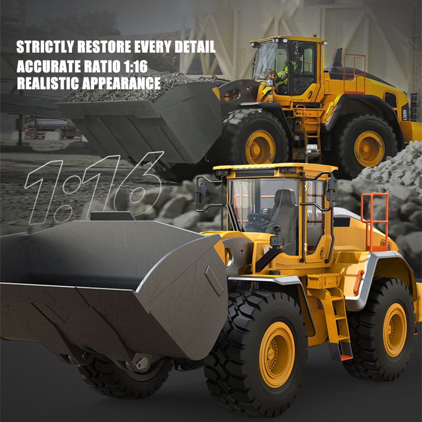 1/16電動リモコンローダーフルメタルRC掘削機合金エンジニ - Rc Excavator Hobby のレビューと価格