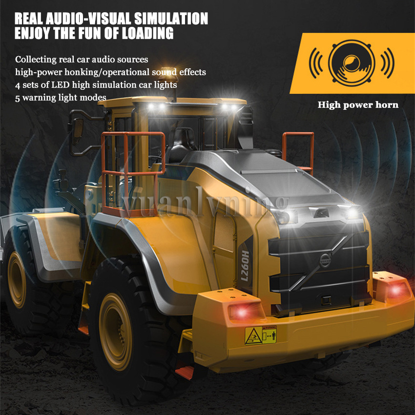 1/16電動リモコンローダーフルメタルRC掘削機合金エンジニ - Rc Excavator Hobby のレビューと価格