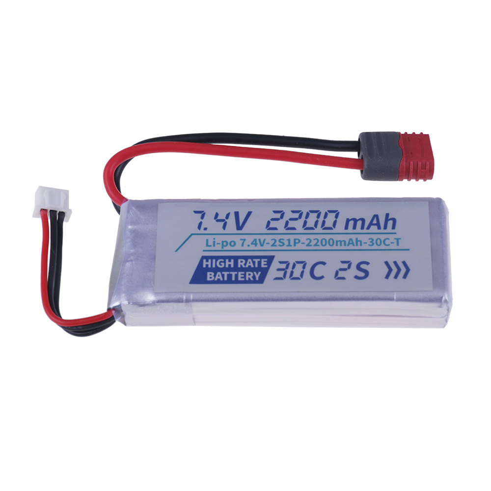 Tプラグ高レート30C 2200mah 7.4Vリポバッテリ - Rc Hobby Drone のレビューと価格