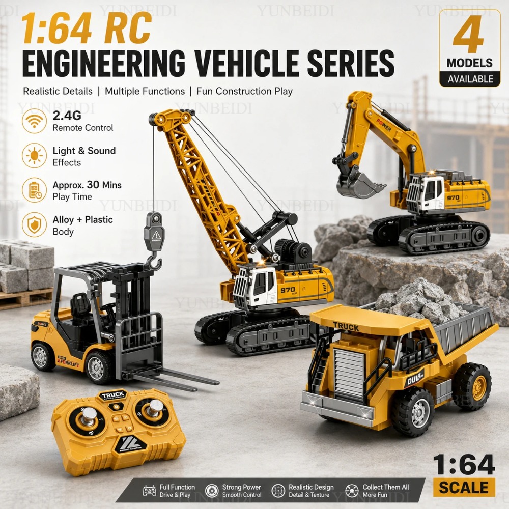 リモコンミニ合金車 1:64 フォークリフト クレーン 掘削 - Rc Excavator Hobby のレビューと価格