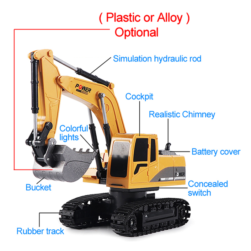 RC ショベル 2.4Ghz 6 チャンネル 1:24 RC - Rc Excavator Hobby のレビューと価格